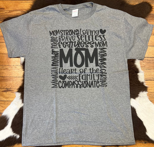 Multi -Letters Mom T-shirt